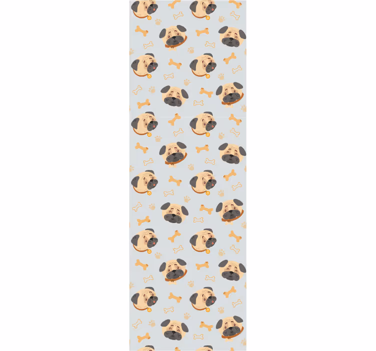 British bulldog puppies pattern wallpaper - TenStickers