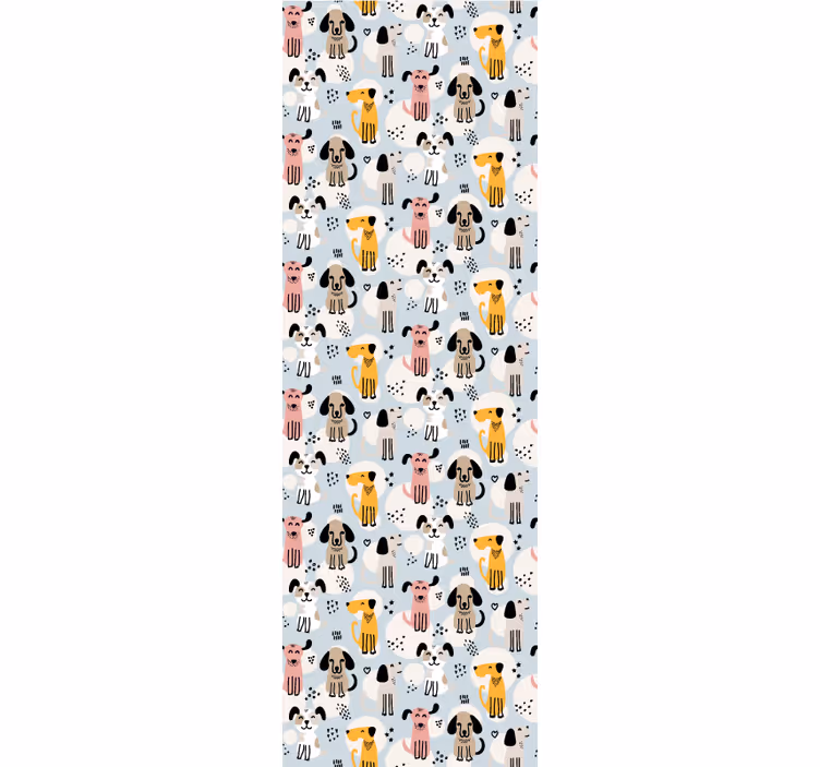 Canine Pattern Play dog wallpaper - TenStickers