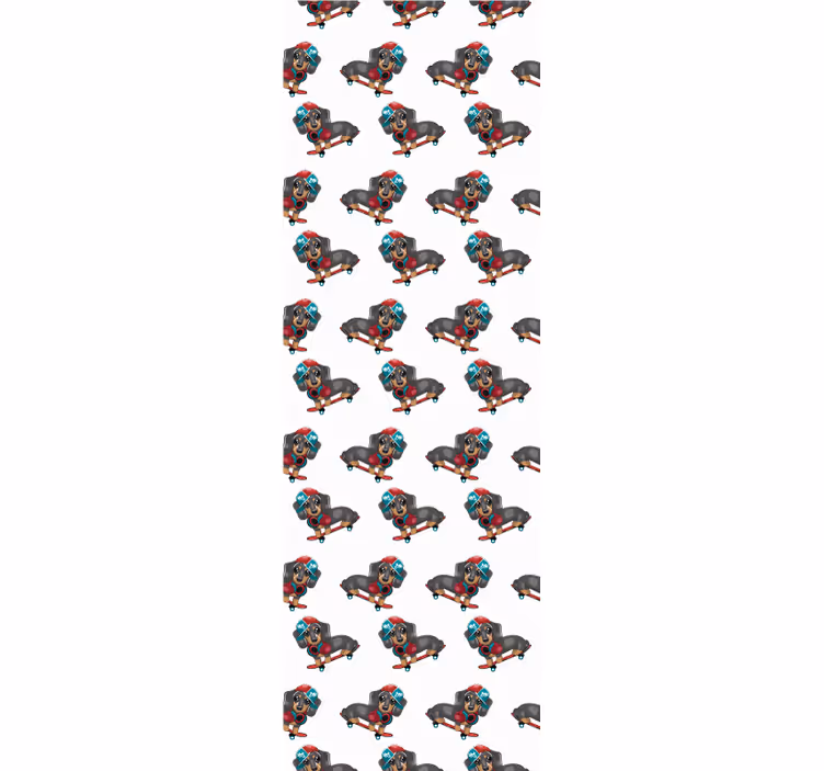 Canine Skateboarding dog wallpaper - TenStickers