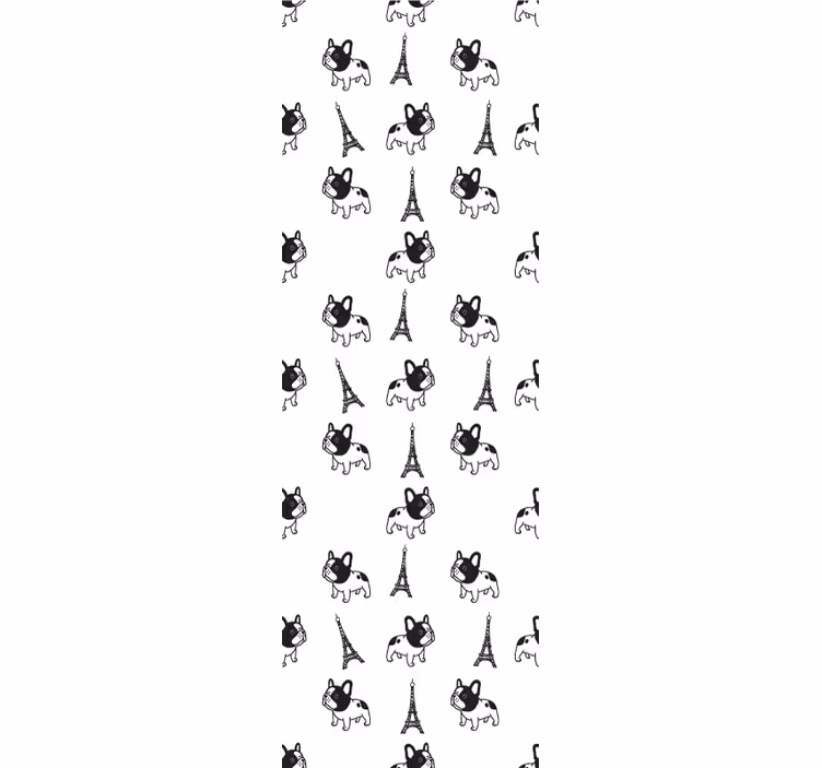 Parisian Pooches dog wallpaper - TenStickers