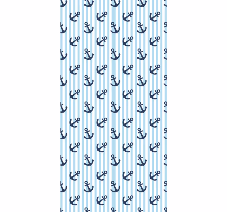 Nautical Anchors striped wallpaper - TenStickers
