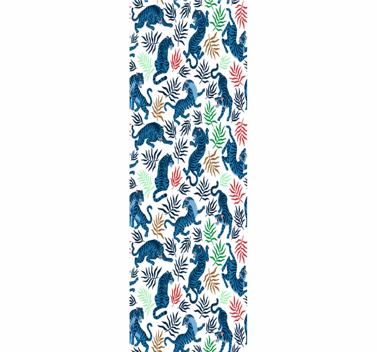Tropical Tiger Motif animal wallpaper - TenStickers