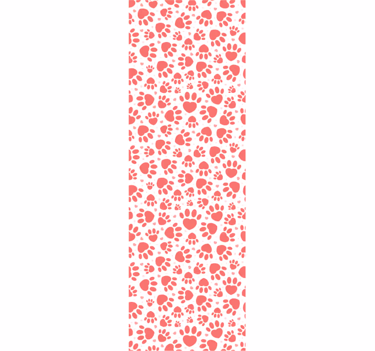 Paw Print Hearts dog wallpaper - TenStickers