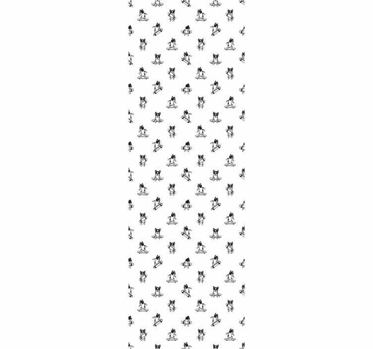 Bulldogs On Skateboard dog wallpaper - TenStickers