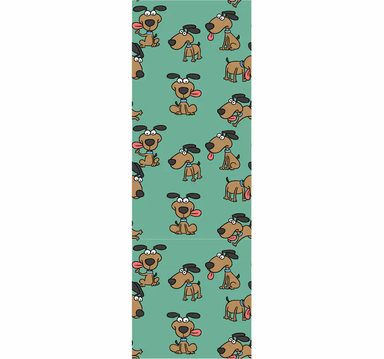 Canine Cartoon Fun dog wallpaper - TenStickers