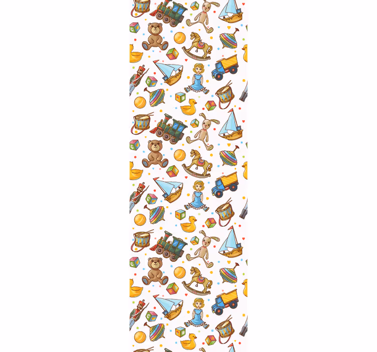 Cute design Wood toys tedybear Modern Wallpaper - TenStickers