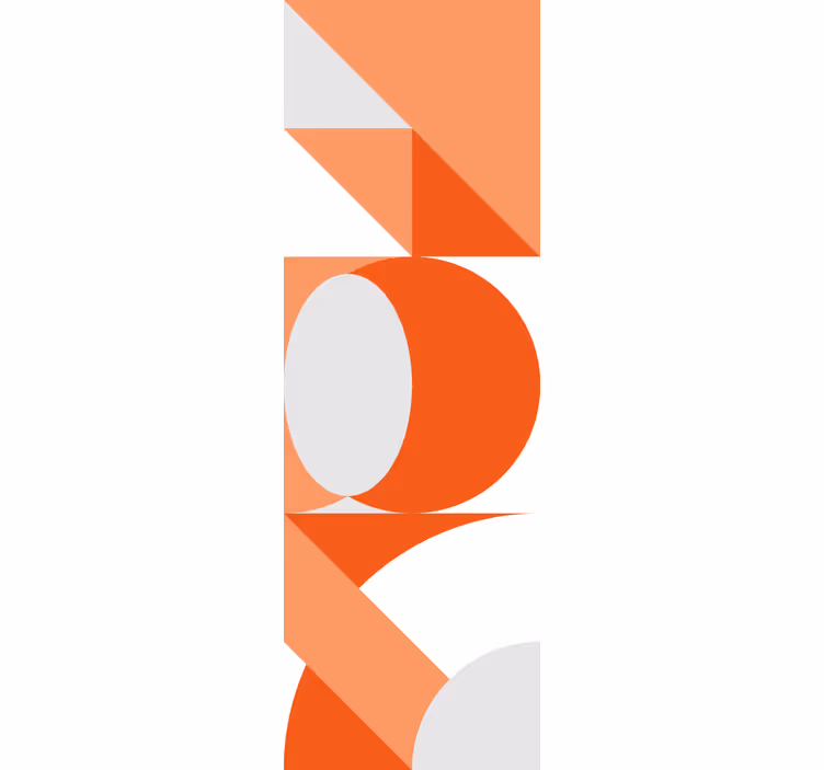 Orange white color block Living Room Wallpaper - TenStickers