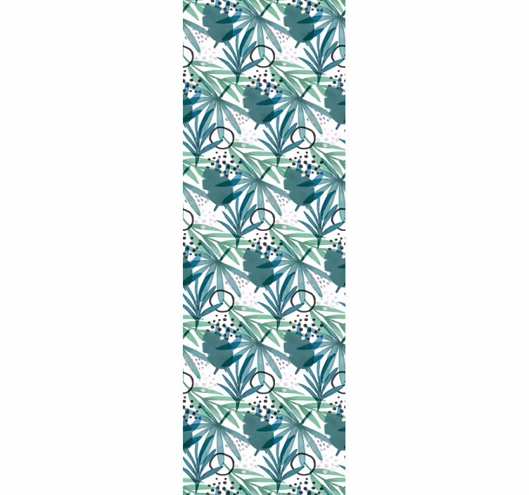 Tropical Geometric leaf wallpaper - TenStickers