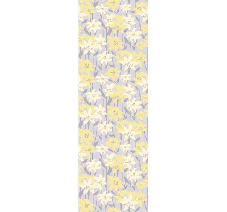 Yellow flowers on a grey background Wallpaper - TenStickers