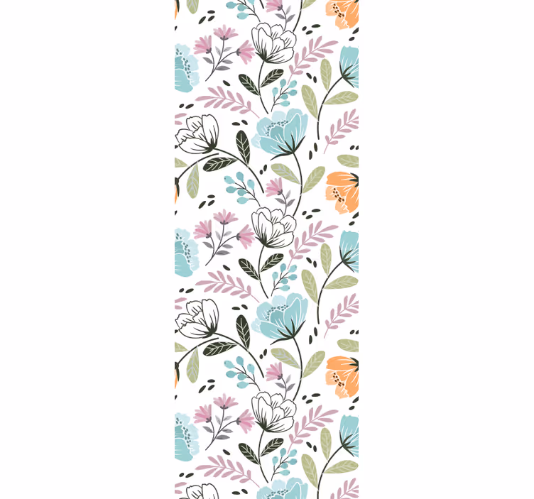 Different plants and flowers flower wallpaper - TenStickers