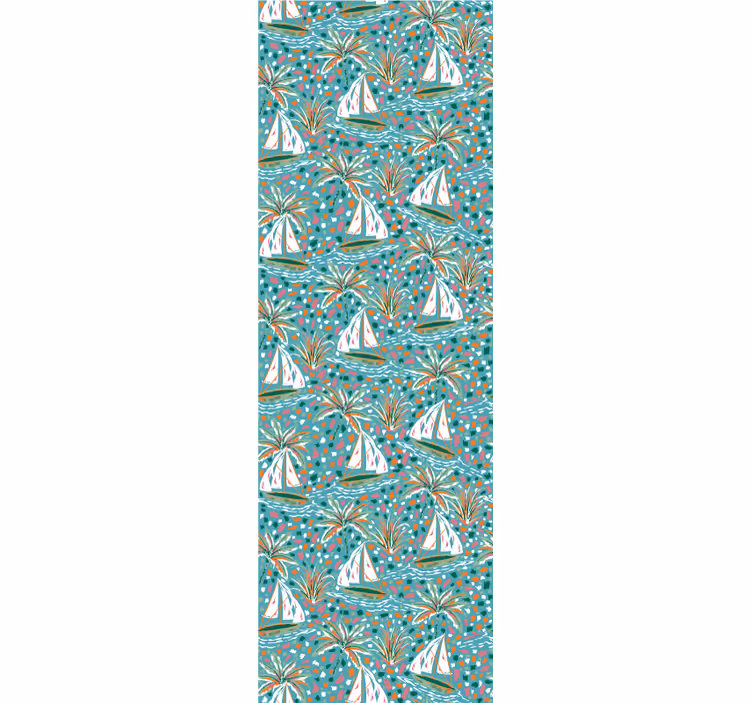 Sailing Motif skandinavian wallpaper - TenStickers