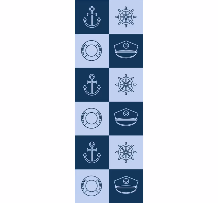 Marine symbols tiles kitchen wallpaper - TenStickers
