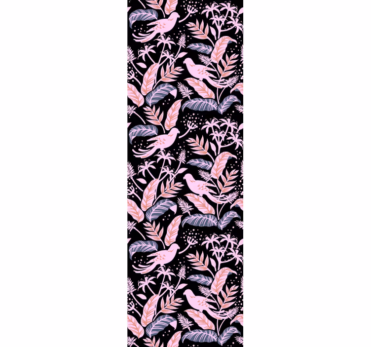 Birds Floral Harmony ornamental wallpaper - TenStickers