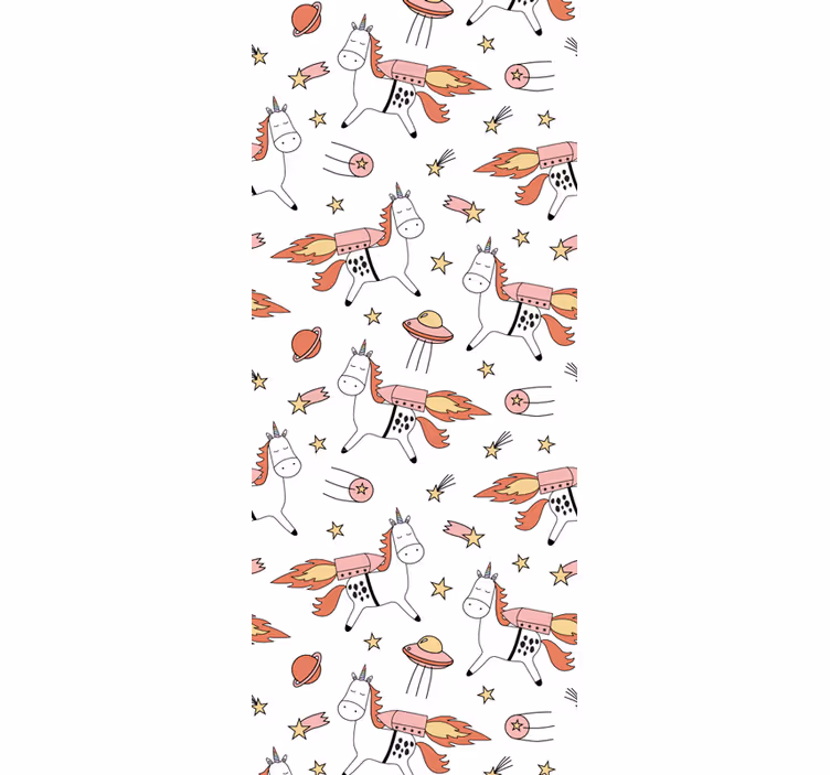 Playful Unicorn Pattern animal wallpaper - TenStickers