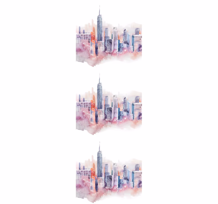 Urban Watercolor city wallpaper - TenStickers