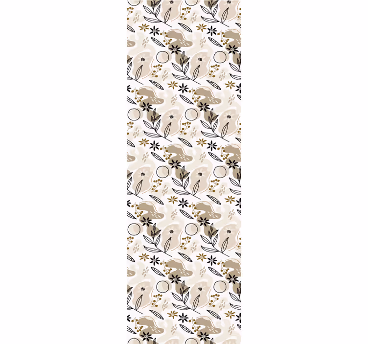 Stylish beige leaves pattern flowery wallpaper - TenStickers