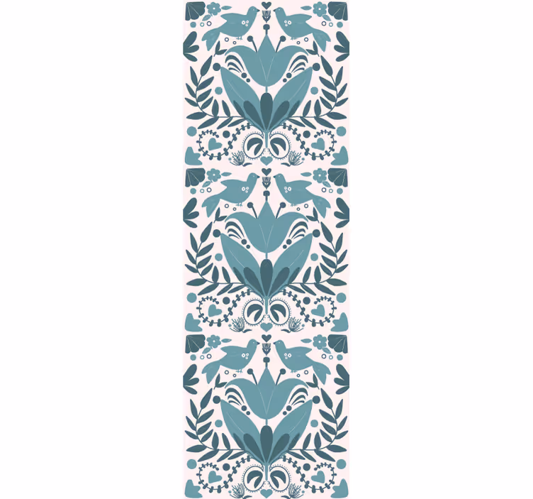 Floral wallpaper with symmetrical floral patterns - TenStickers