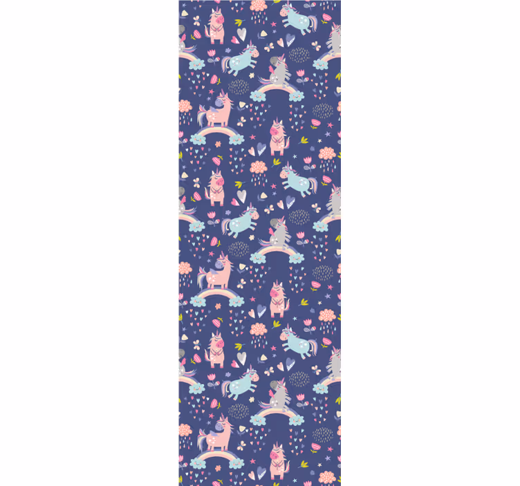 Colorful unicorns rainbow pattern Art Wallpaper - TenStickers