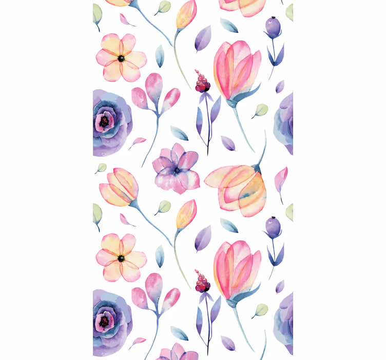 Floral Watercolor flower wallpaper - TenStickers