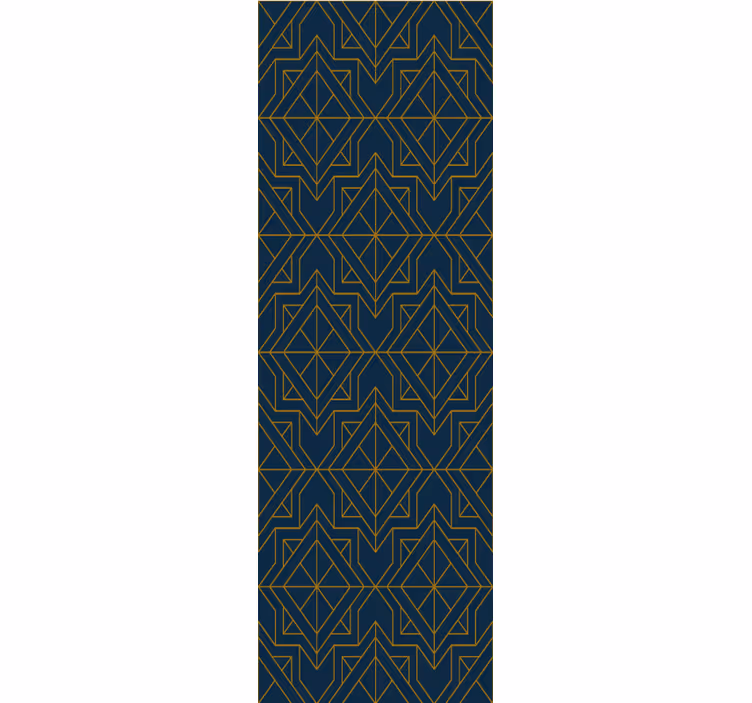 Elegant art deco deep blue Ornamental wallpaper - TenStickers