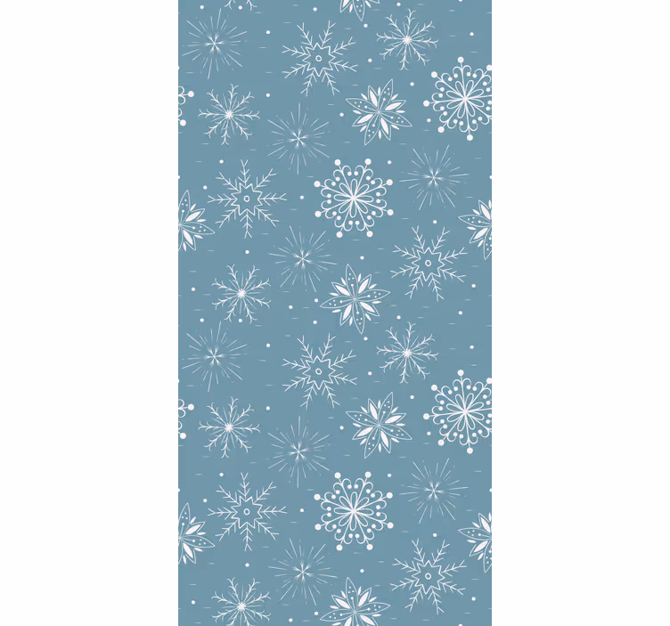 Blue and white snowflakes xmas wallpaper - TenStickers