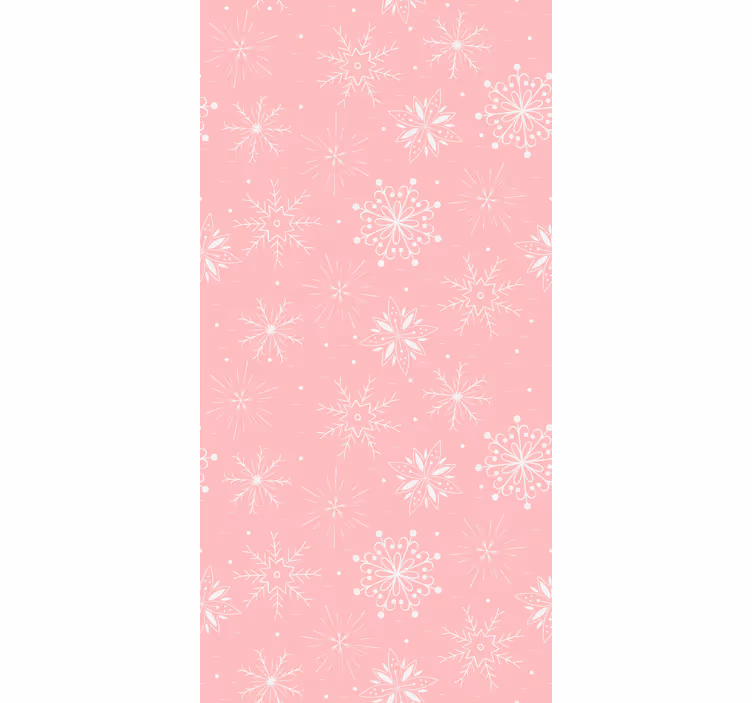 Snowflakes on pink background  Xmas wallpaper - TenStickers