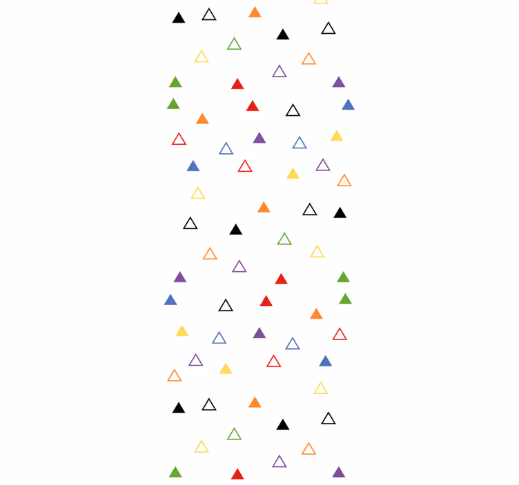 Colorful hollow and solid triangles Wallpaper - TenStickers