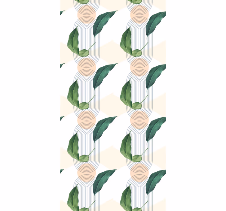 Leafy Geometric leaf wallpaper - TenStickers