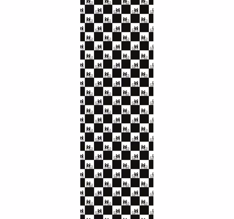 Chequered Feline Motif cat wallpaper - TenStickers