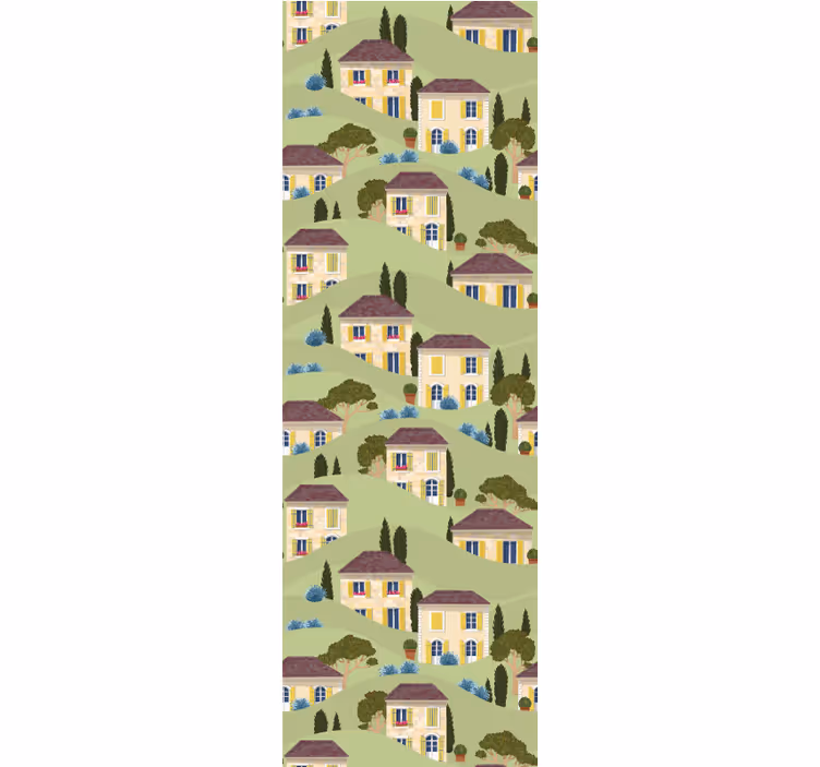 City ​​in miniature pattern wallpaper - TenStickers