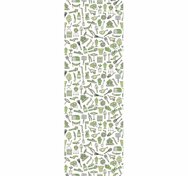 Green wallpaper urban gardening design - TenStickers