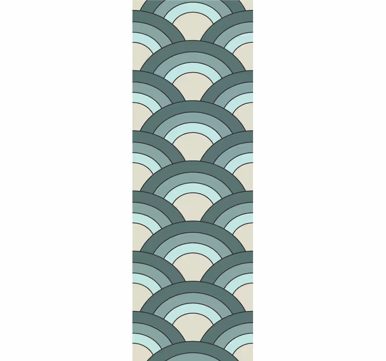 Semicircle Patterns geometric wallpaper - TenStickers