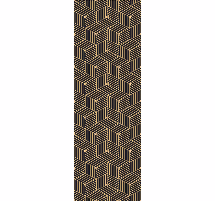 Golden geometric deco pattern Square Wallpaper - TenStickers