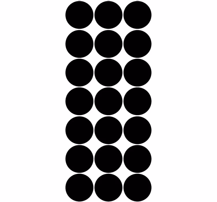 Chic black circular pattern wallpaper polka dots - TenStickers