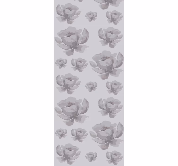Monochrome Florals flower wallpaper - TenStickers
