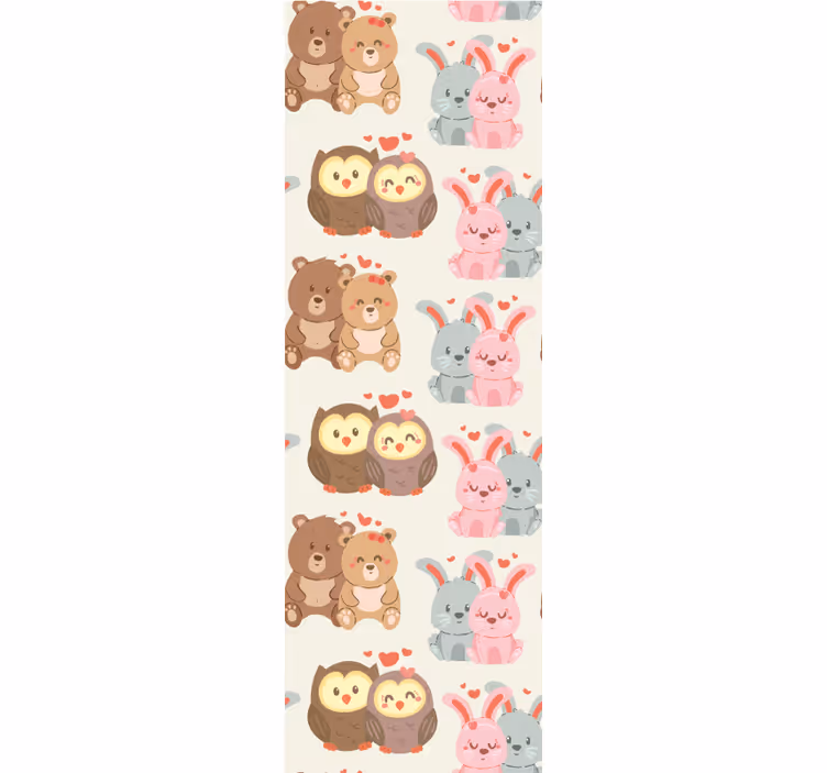 Charming Animal Duos animal wallpaper - TenStickers