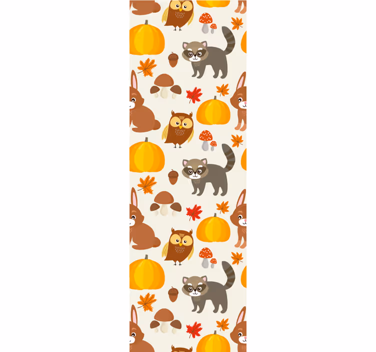 Autumn Fauna Pattern animal wallpaper - TenStickers