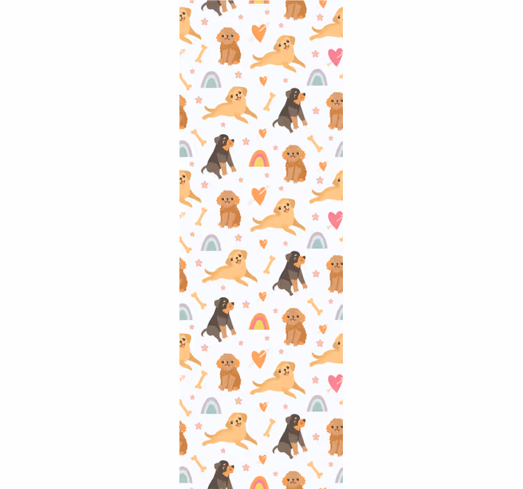 Cheerful Canine Motif dog wallpaper - TenStickers