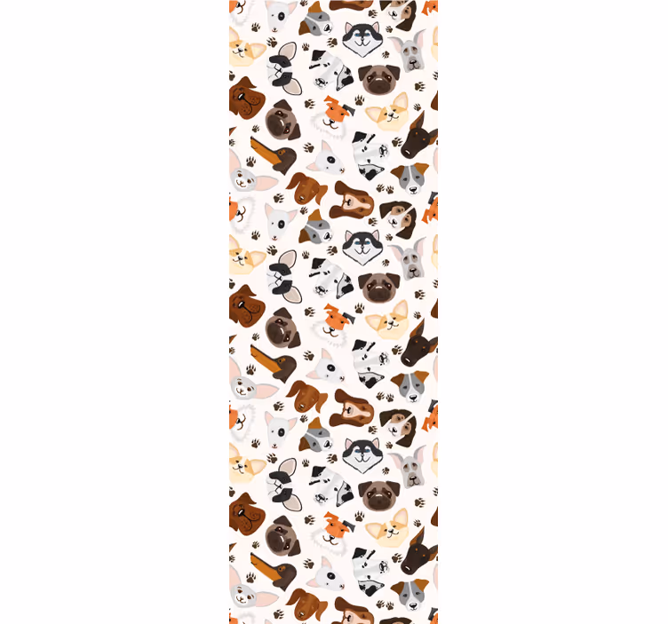 Playful Dog Illustrations dog wallpaper - TenStickers