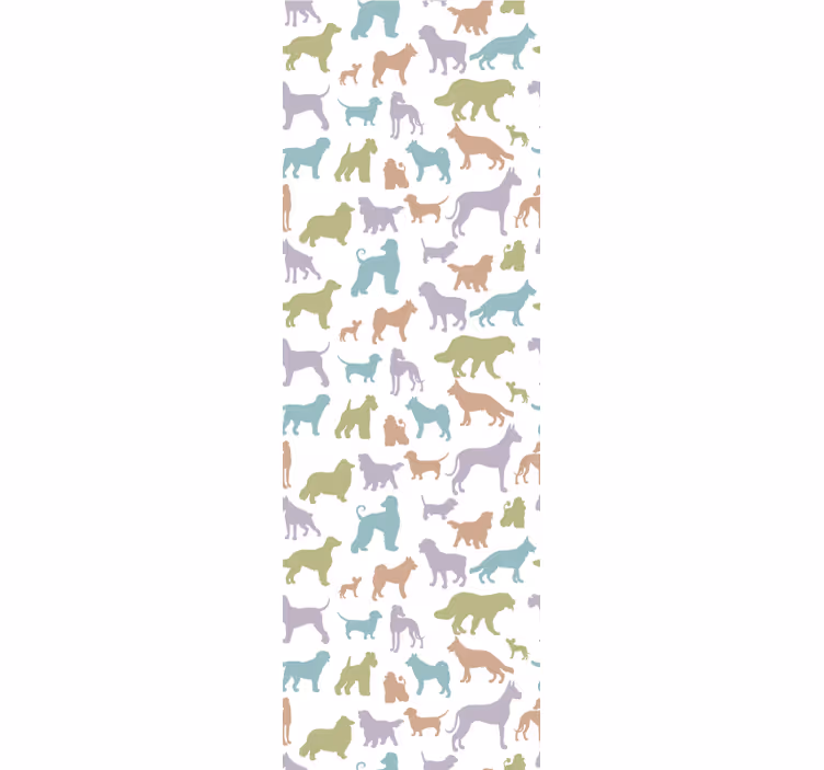 Colorful silhouettes dog wallpaper - TenStickers