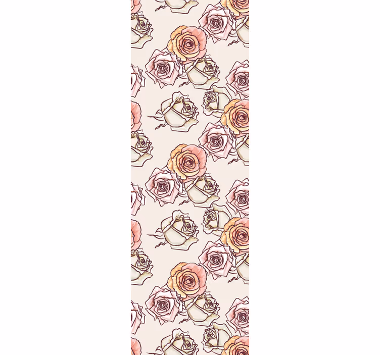 Sketchbook Roses flower wallpaper - TenStickers