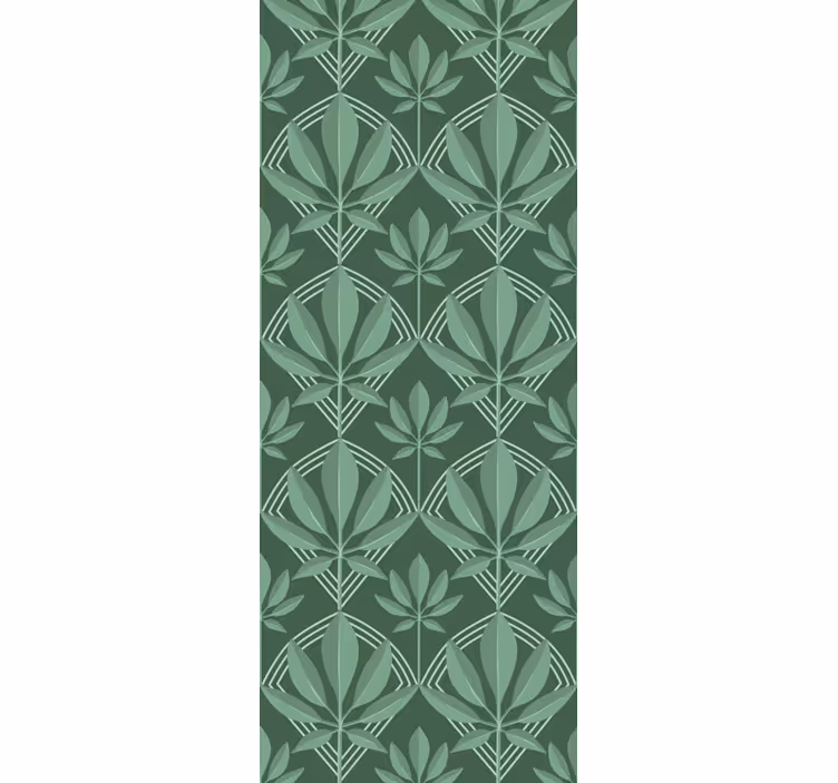 Art deco small bottle green leaves wallpaper - TenStickers