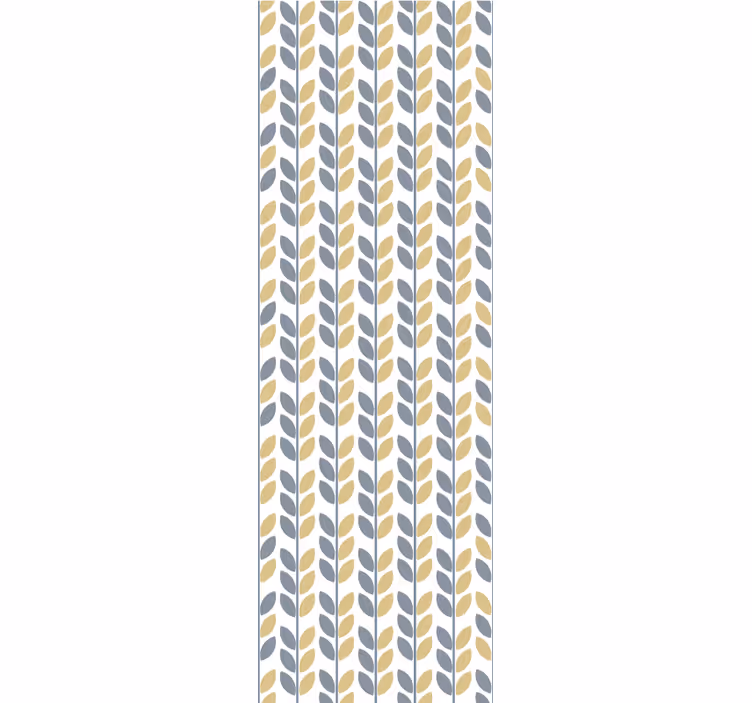 Grey and yellow vertical leaves wallpaper - TenStickers