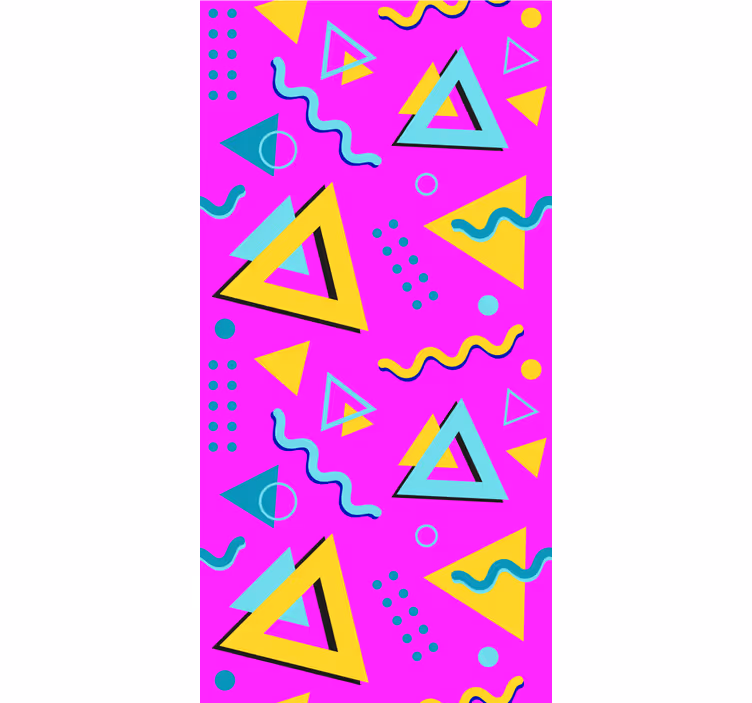 Memphis retro 80  geometric shapes wallpaper - TenStickers