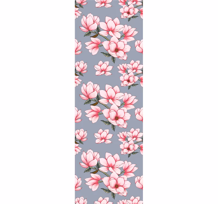Magnolia pink pattern flower wallpaper - TenStickers