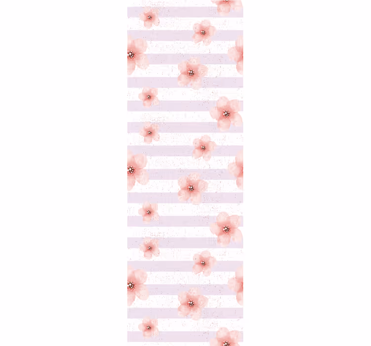 Cherry Blossom Stripes flower wallpaper - TenStickers