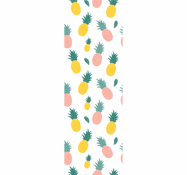 Tropical pineapple pattern kitchen wallpaper - TenStickers