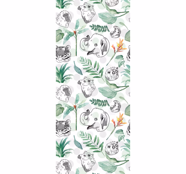 Animal wallpaper jungle faces - TenStickers