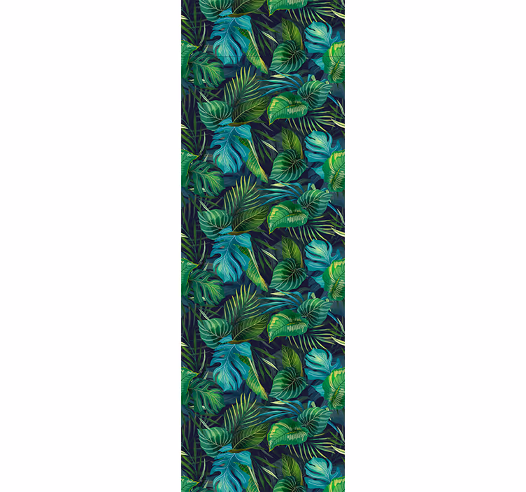 Green leaves realistic pattern leaf wallpaper - TenStickers