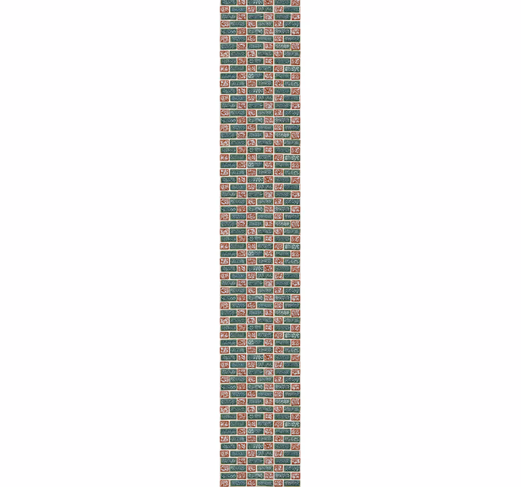 Green and red pattern brick wallpaper - TenStickers